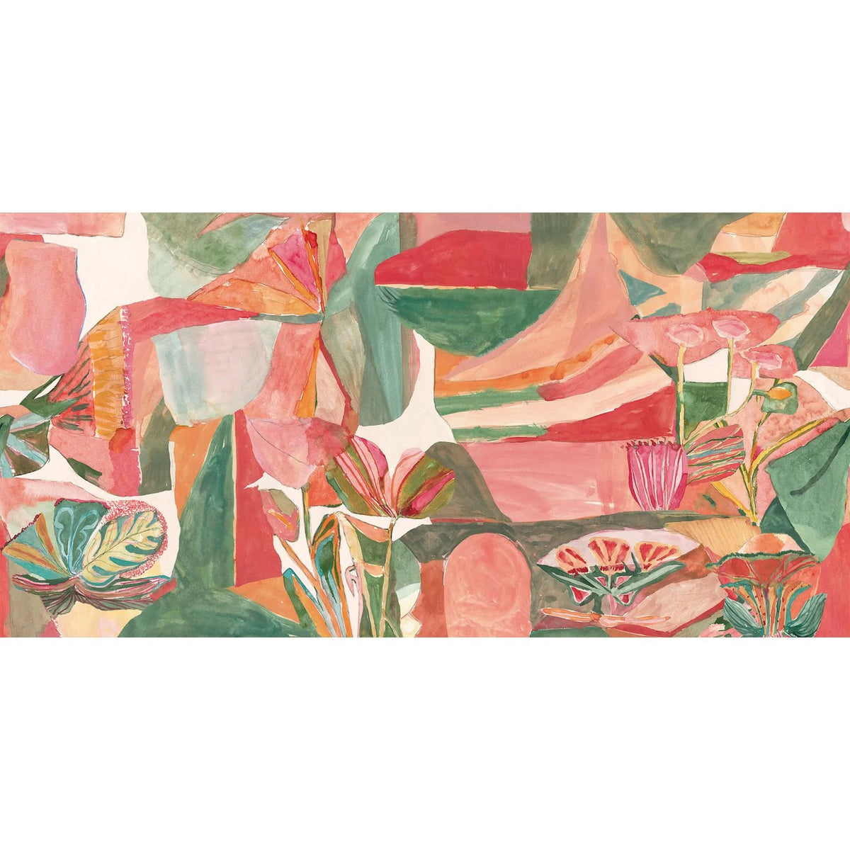 Casamance Jardin Dansé wallpanel — Blush Multicolore