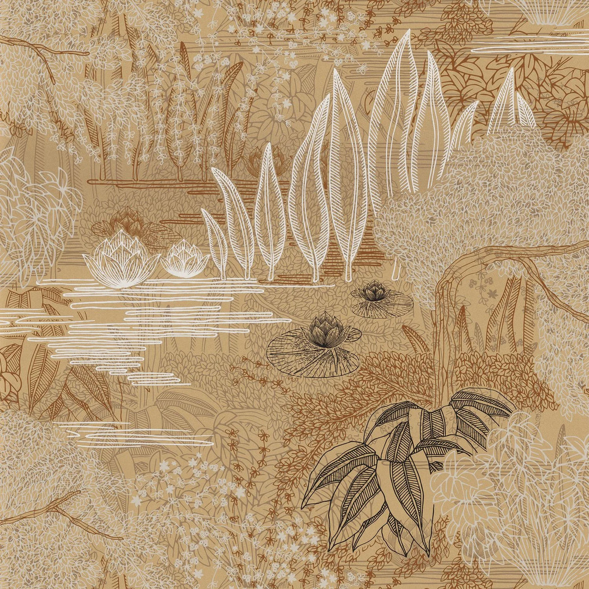 Casamance Jasmin wallpaper — Doré