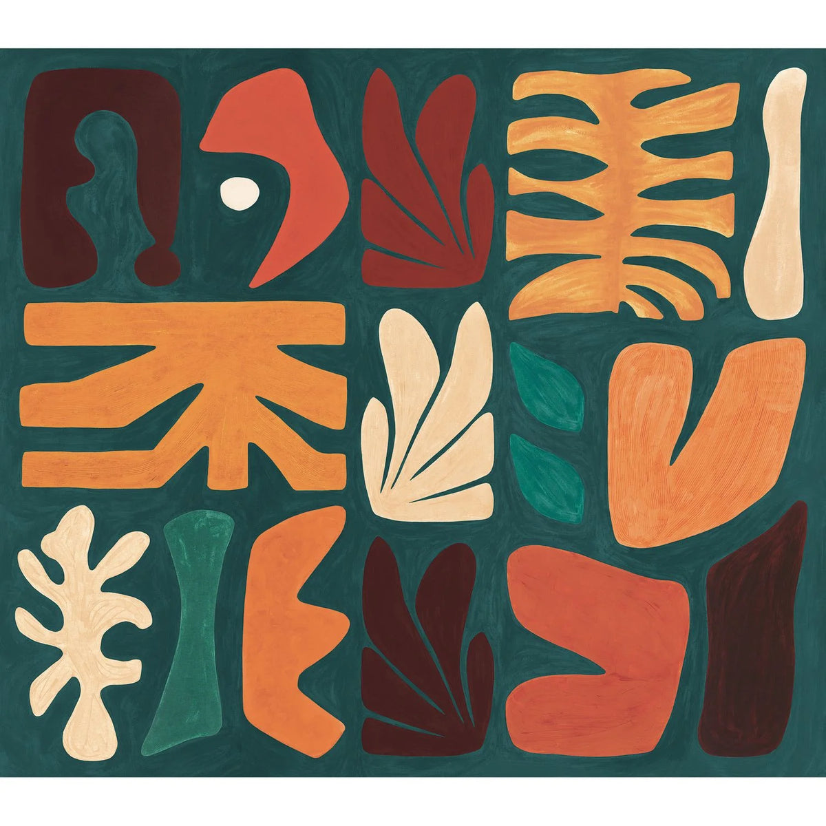 Casamance Jorge wallpanel — Pétrole/Garance