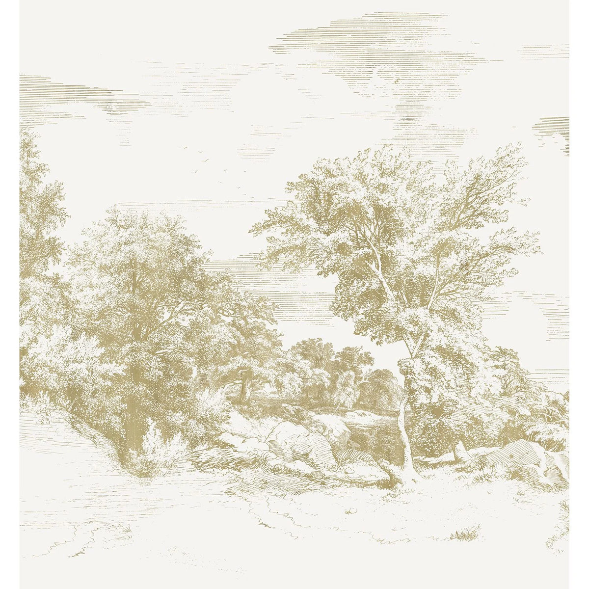 Casamance Jouvence wallpanel — Perle/Doré