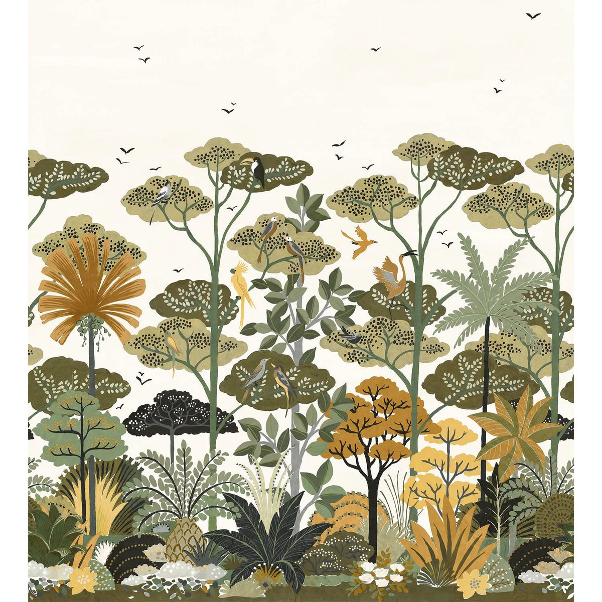 Casamance Kandy wallpanel — Blanc/Kaki