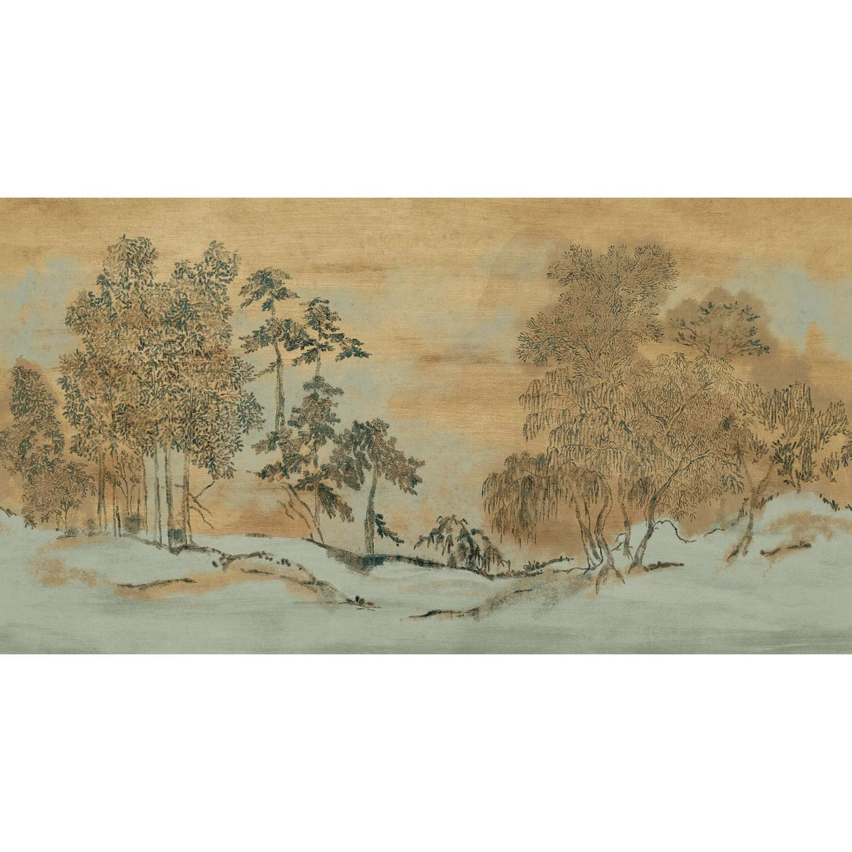 Casamance Koraku wallpanel — Sauge/Doré