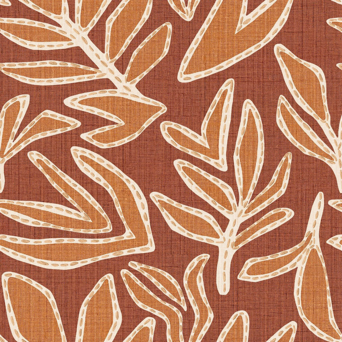 Casamance Lanzea wallpaper — Terracotta/Safran