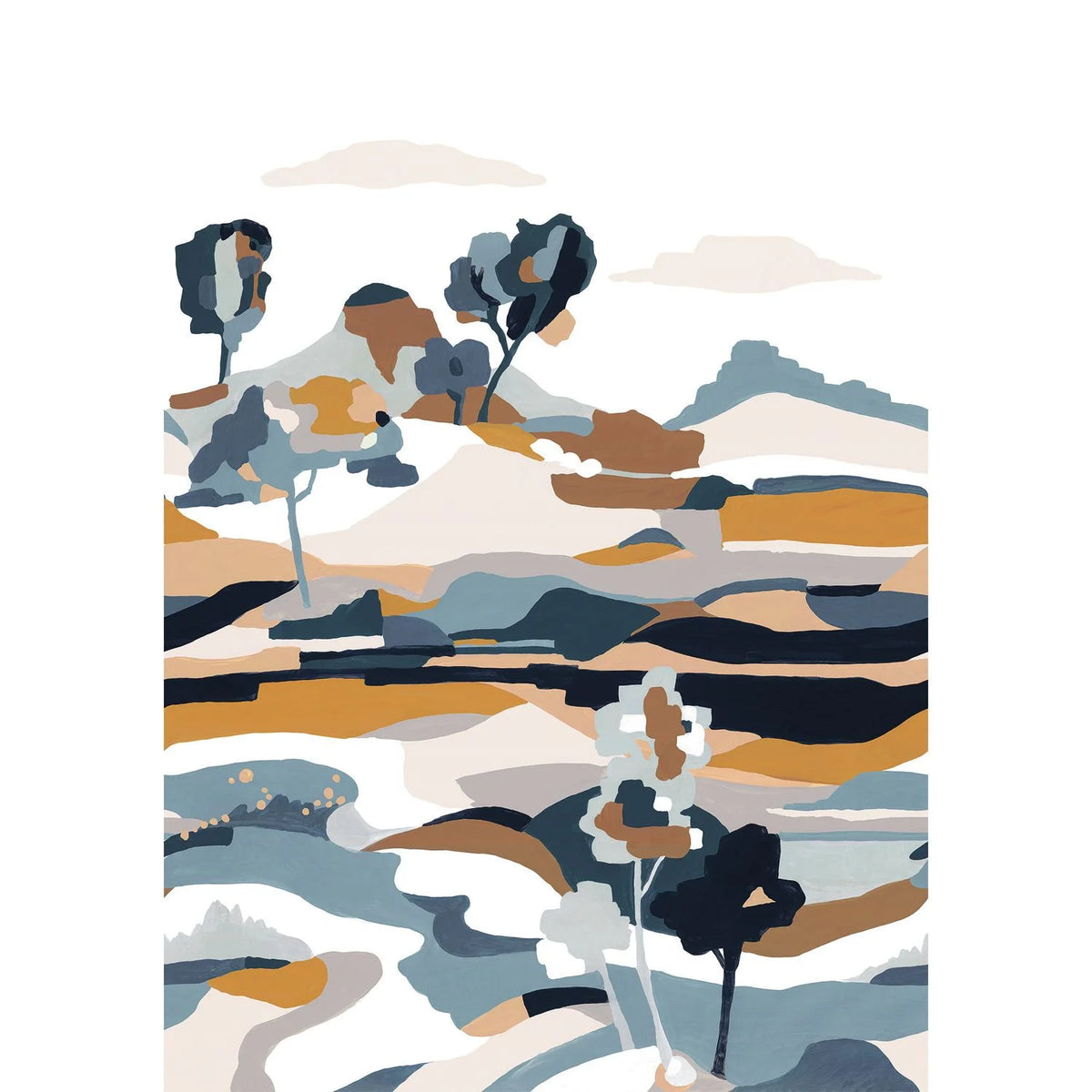 Casamance Le Bassin wallpanel — Bleu Persan