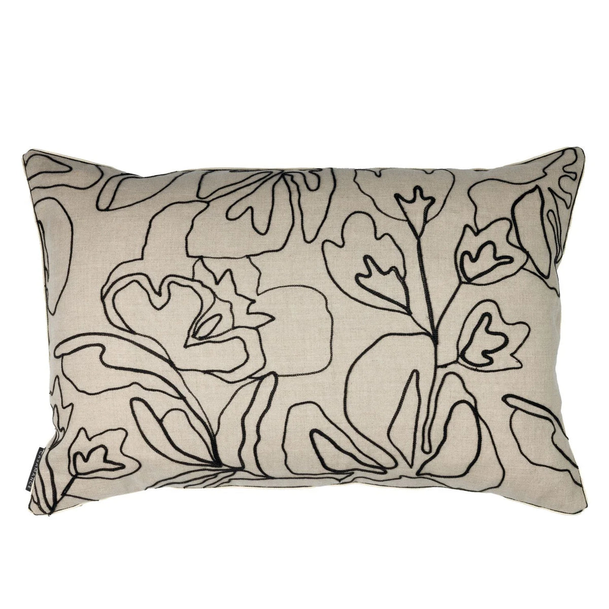 Casamance Lomasi cushion cover — Noir Naturel