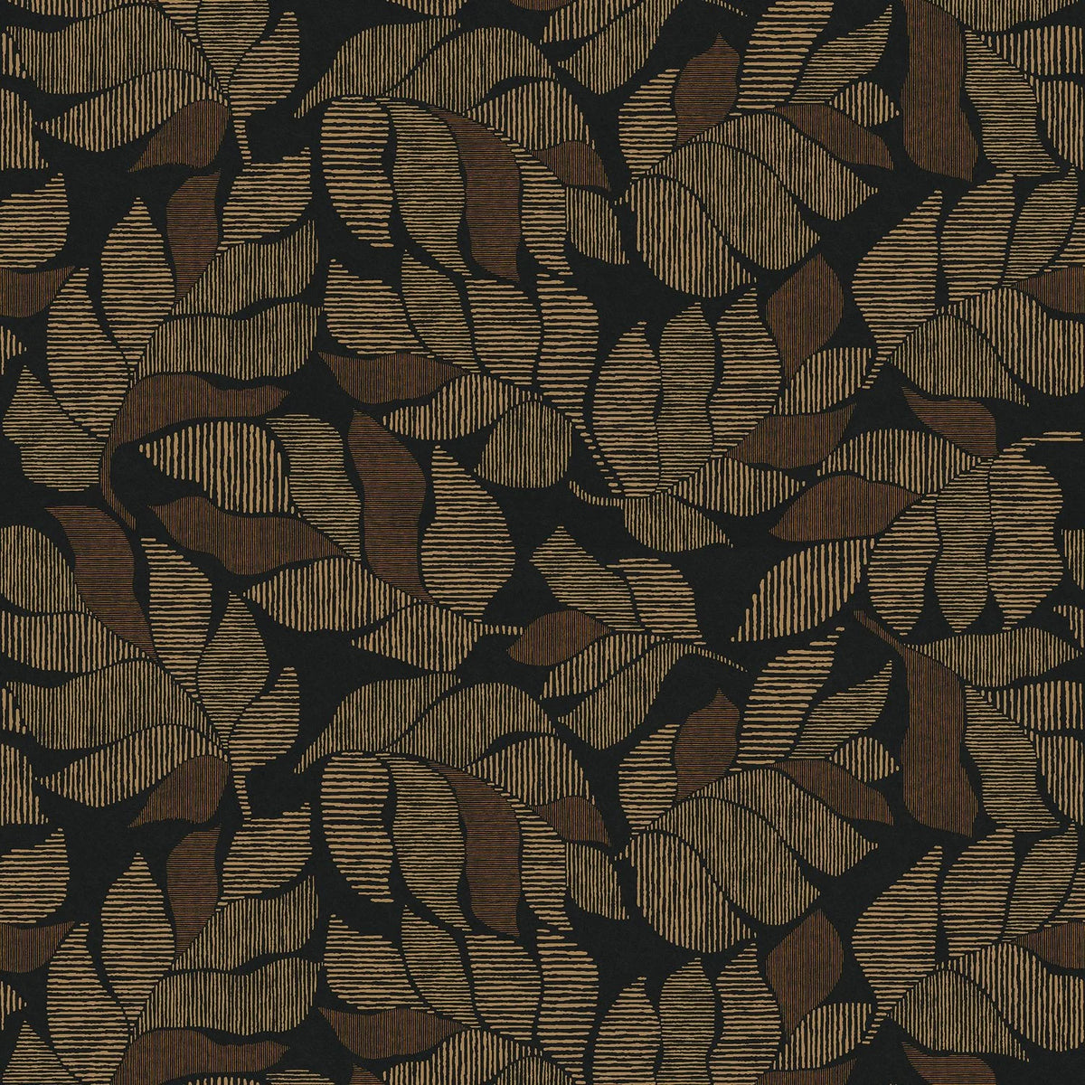 Casamance Lontara wallpaper — Noir/Doré