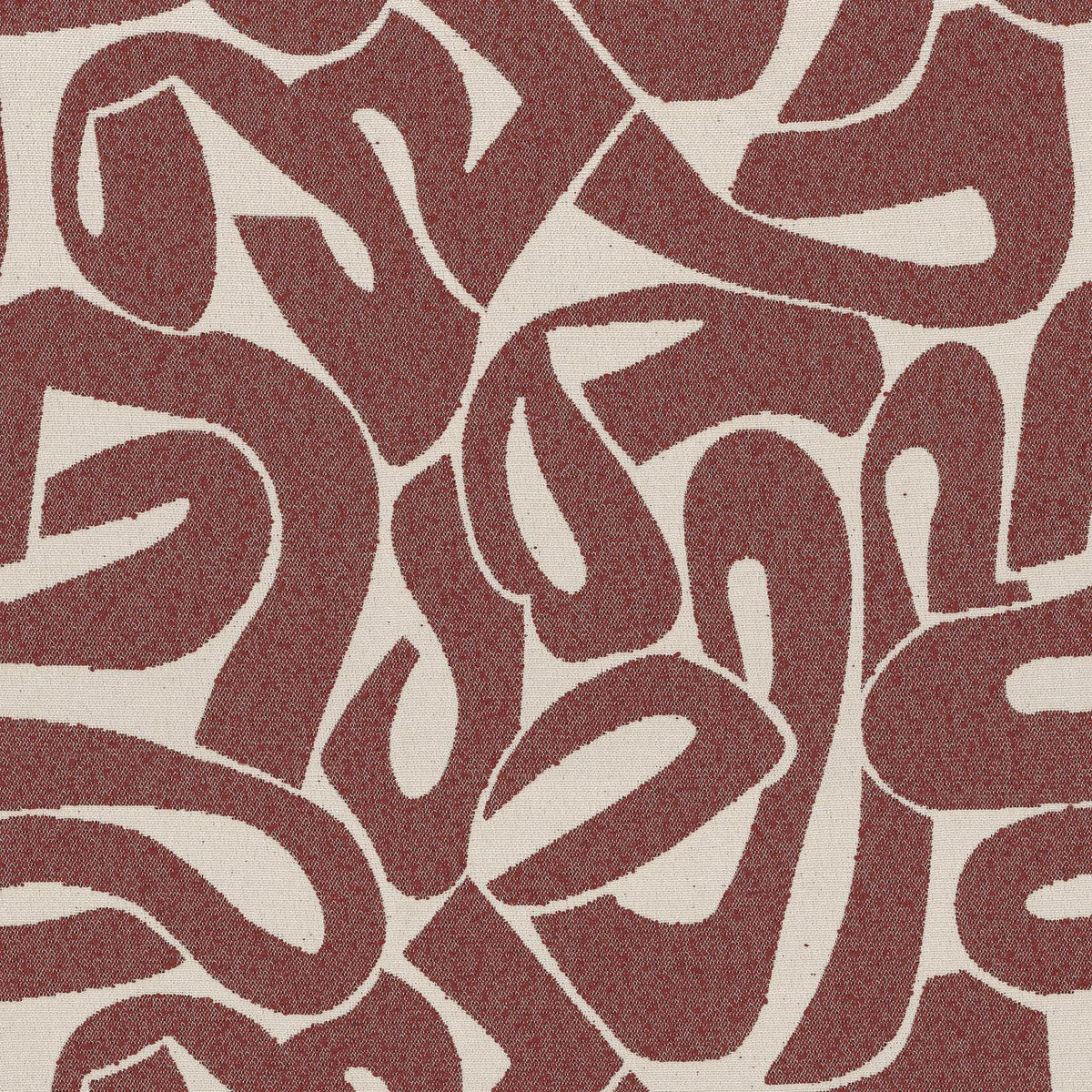 Casamance Machino fabric — Terracotta Fonce