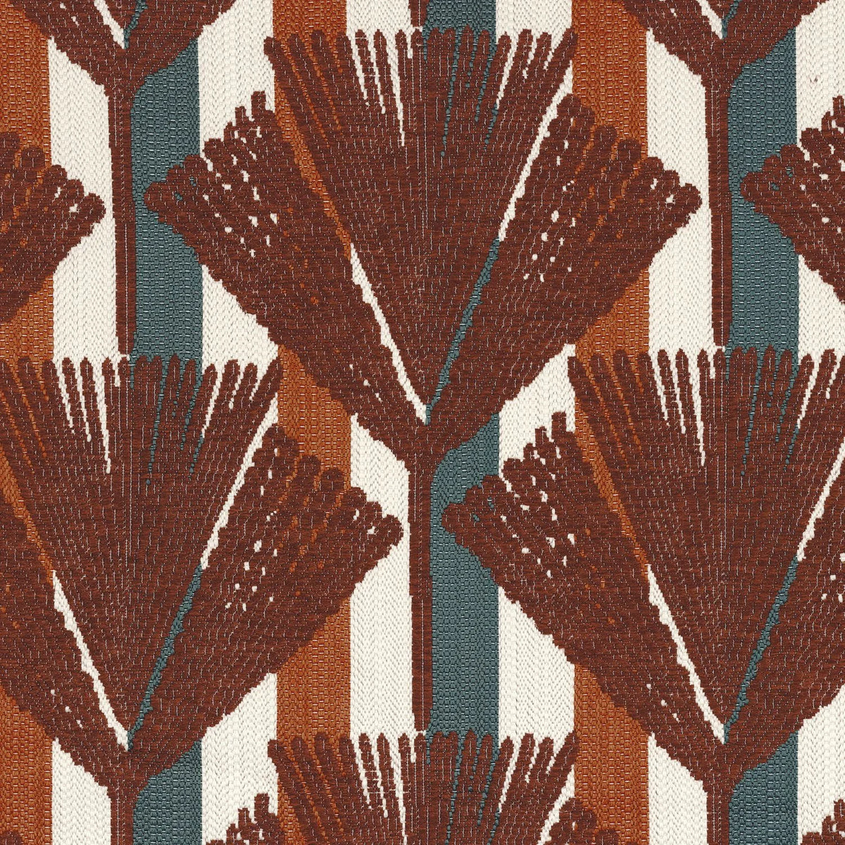 Casamance Madère fabric — Multico Terracotta Foncé