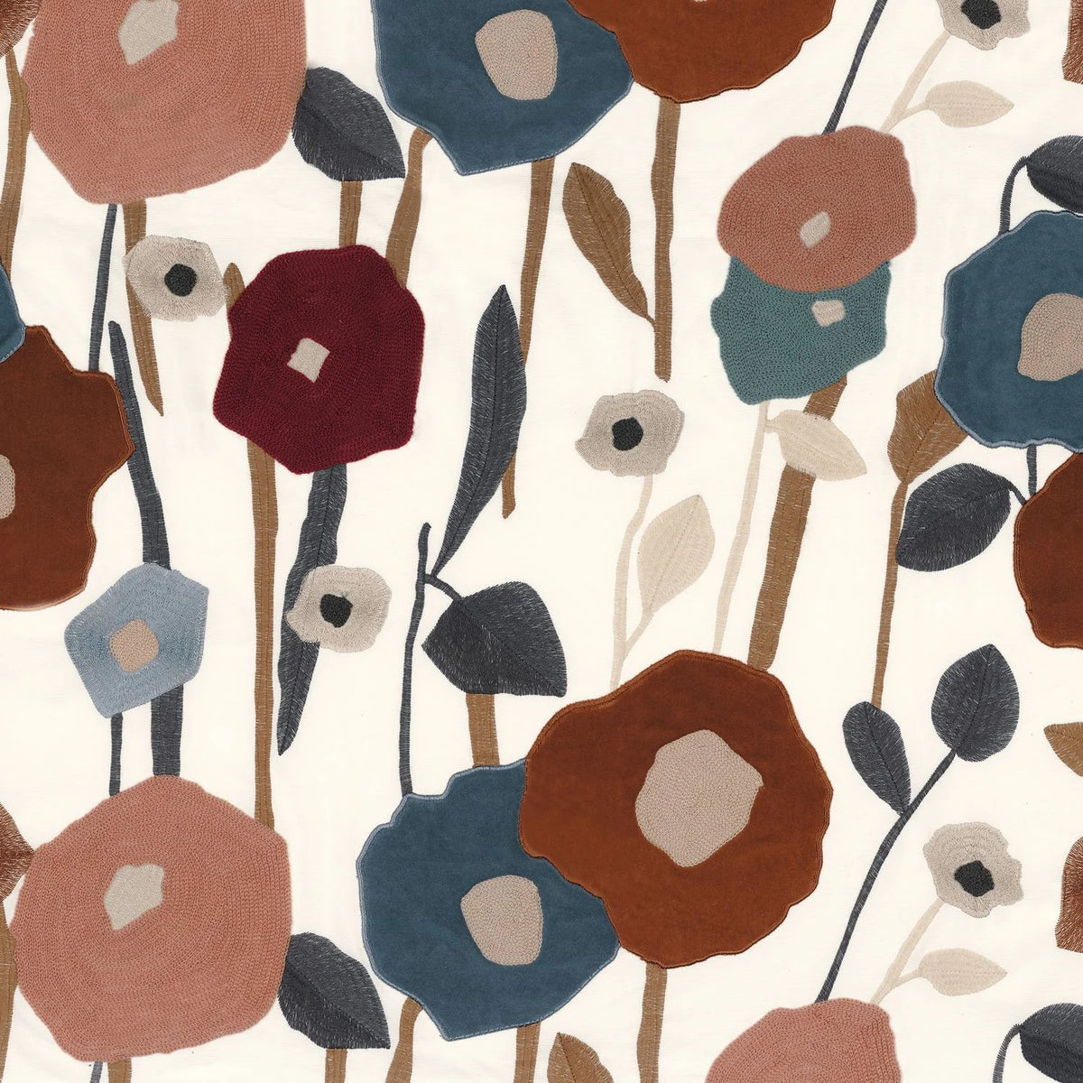 Casamance Manali fabric — Bleu Nordique Tabac