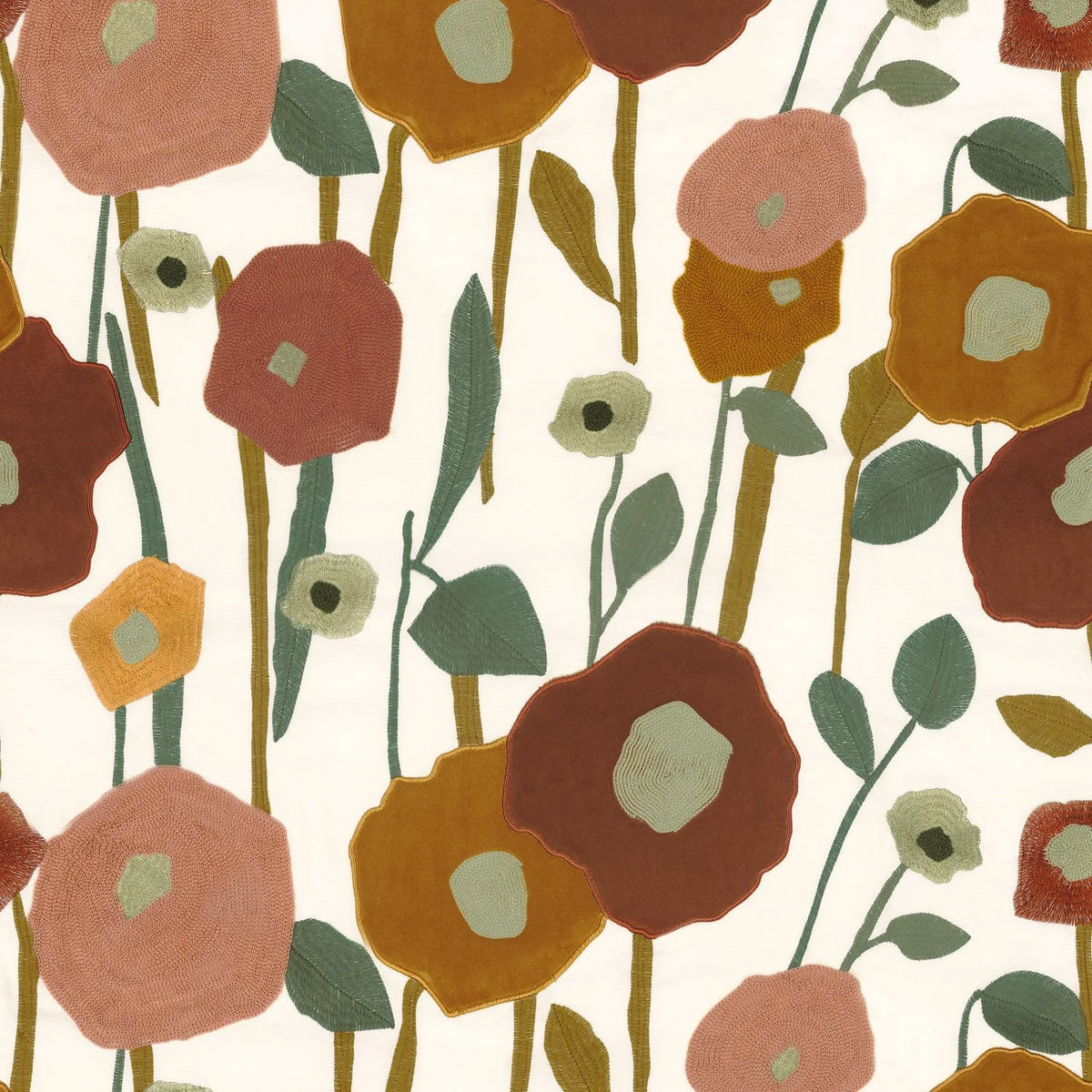 Casamance Manali fabric — Ocre Terracotta