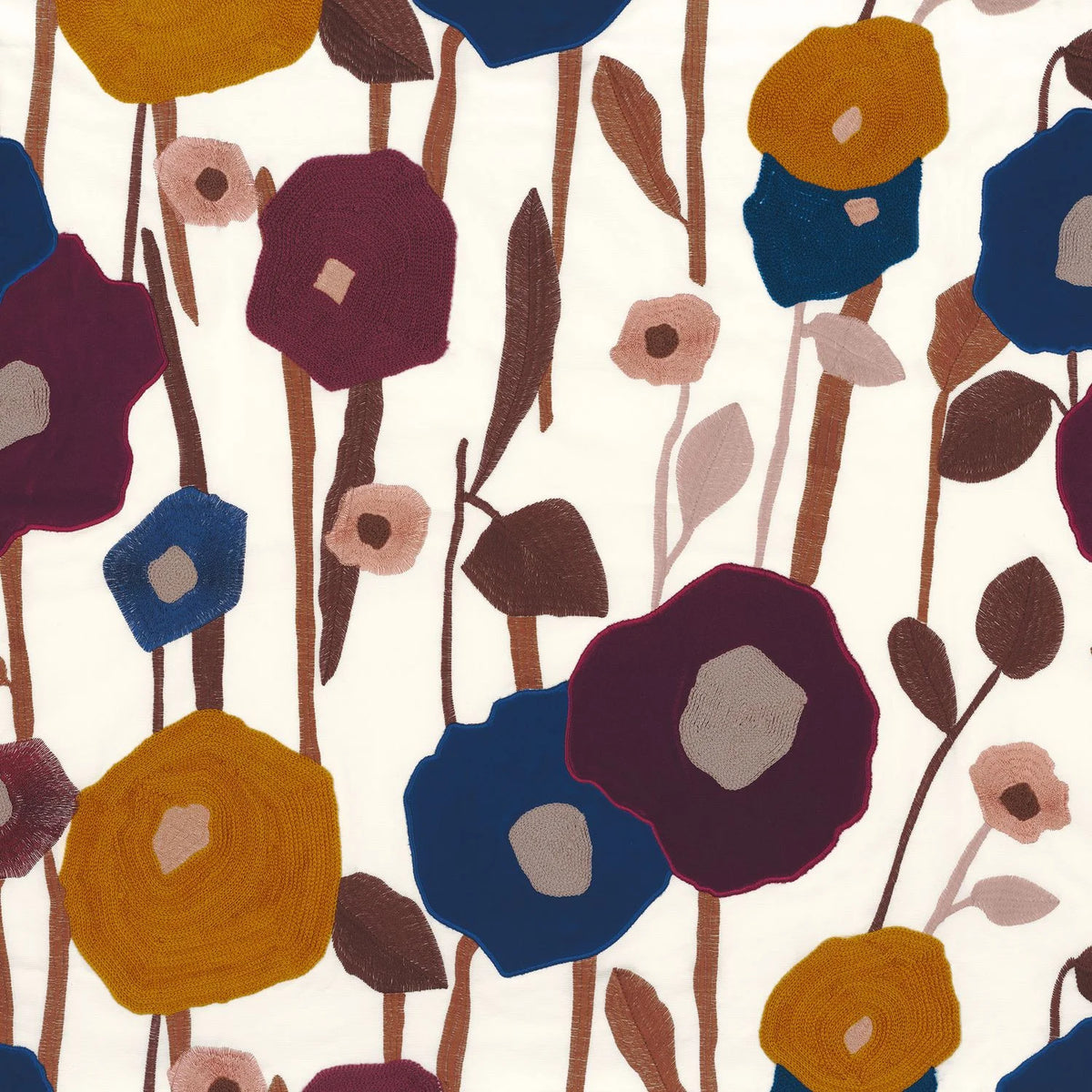 Casamance Manali fabric — Bleu Azurite Pourpre