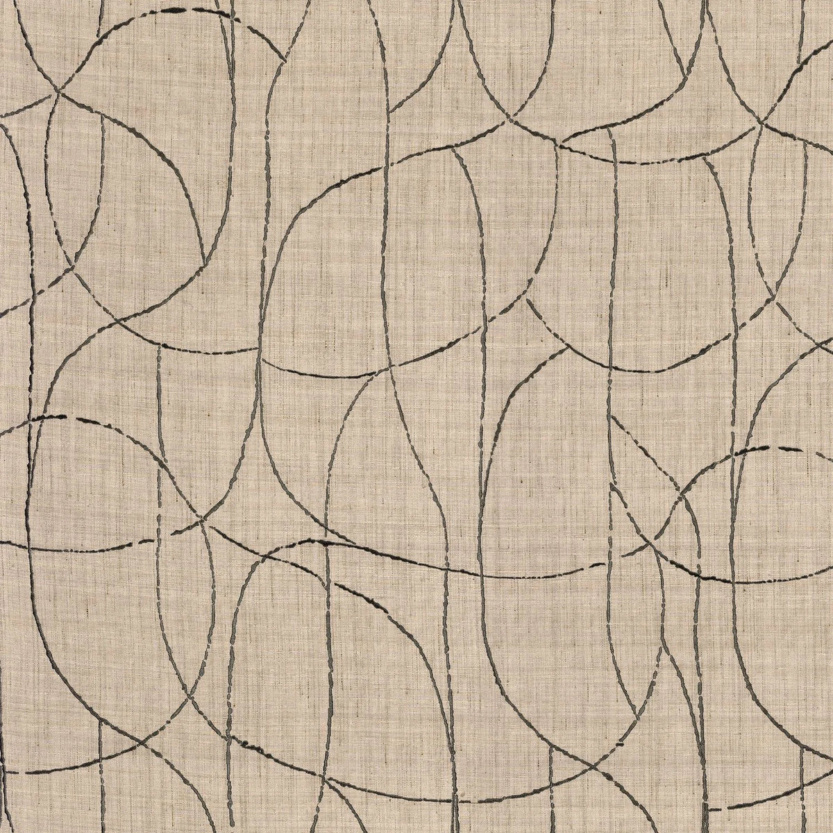 Casamance Mandala fabric — Anthracite