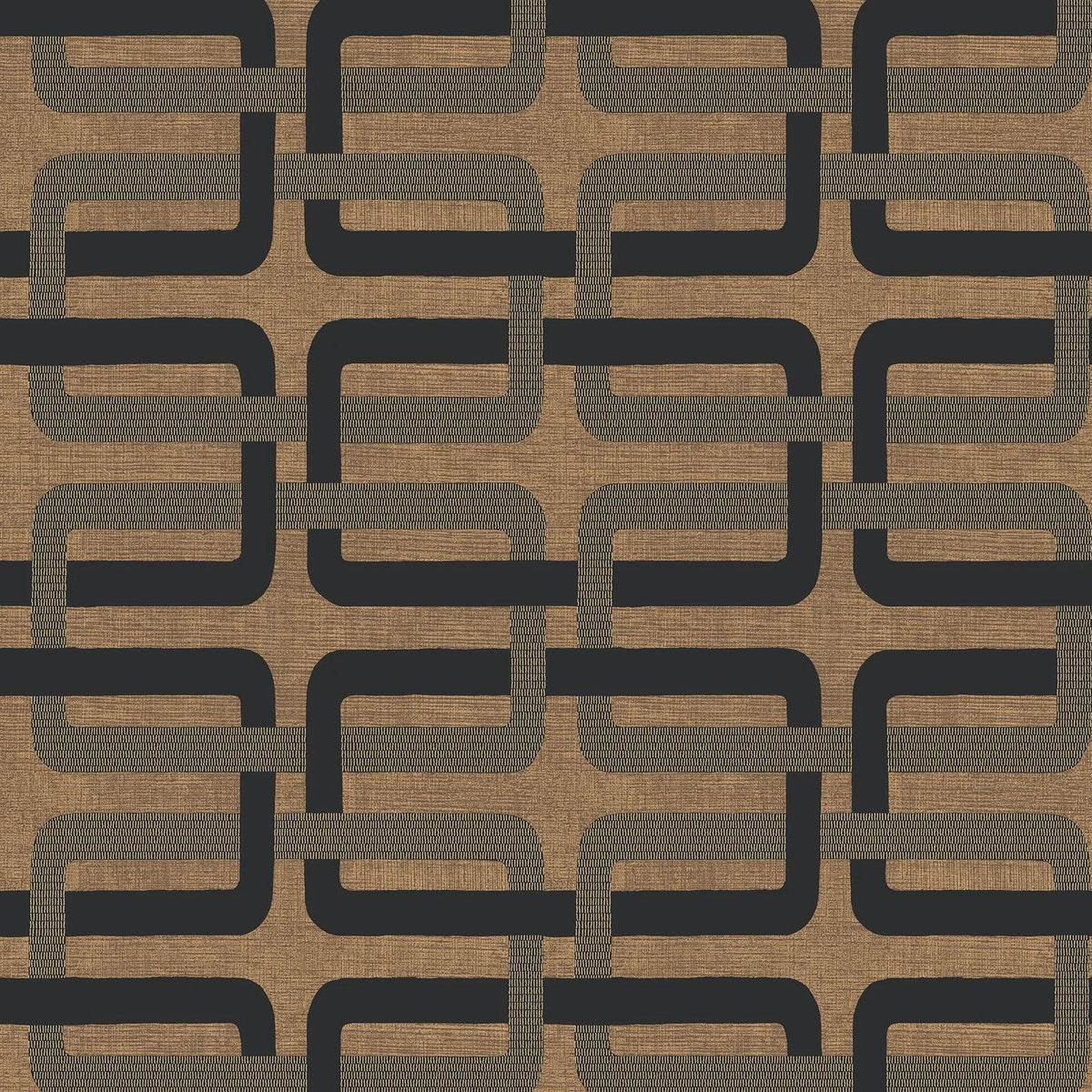 Casamance Matjara wallpaper — Noir/Doré