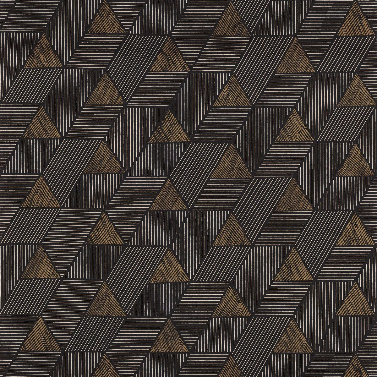 Casamance Méroé wallpaper — Noir/Mordoré