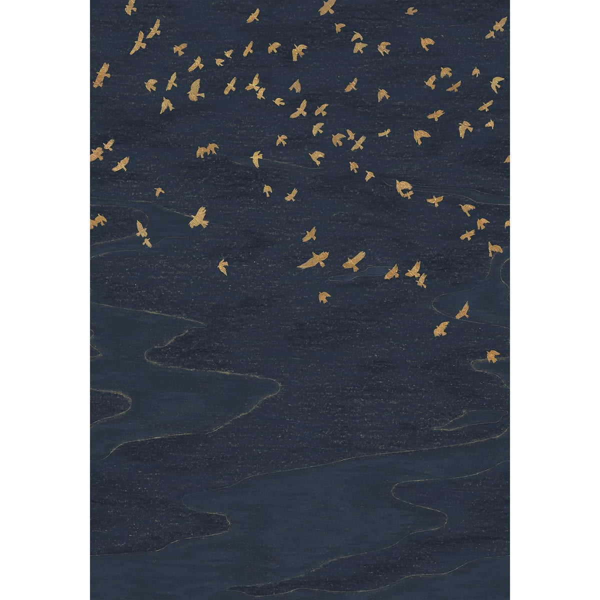 Casamance Migration wallpanel — Marine/Doré