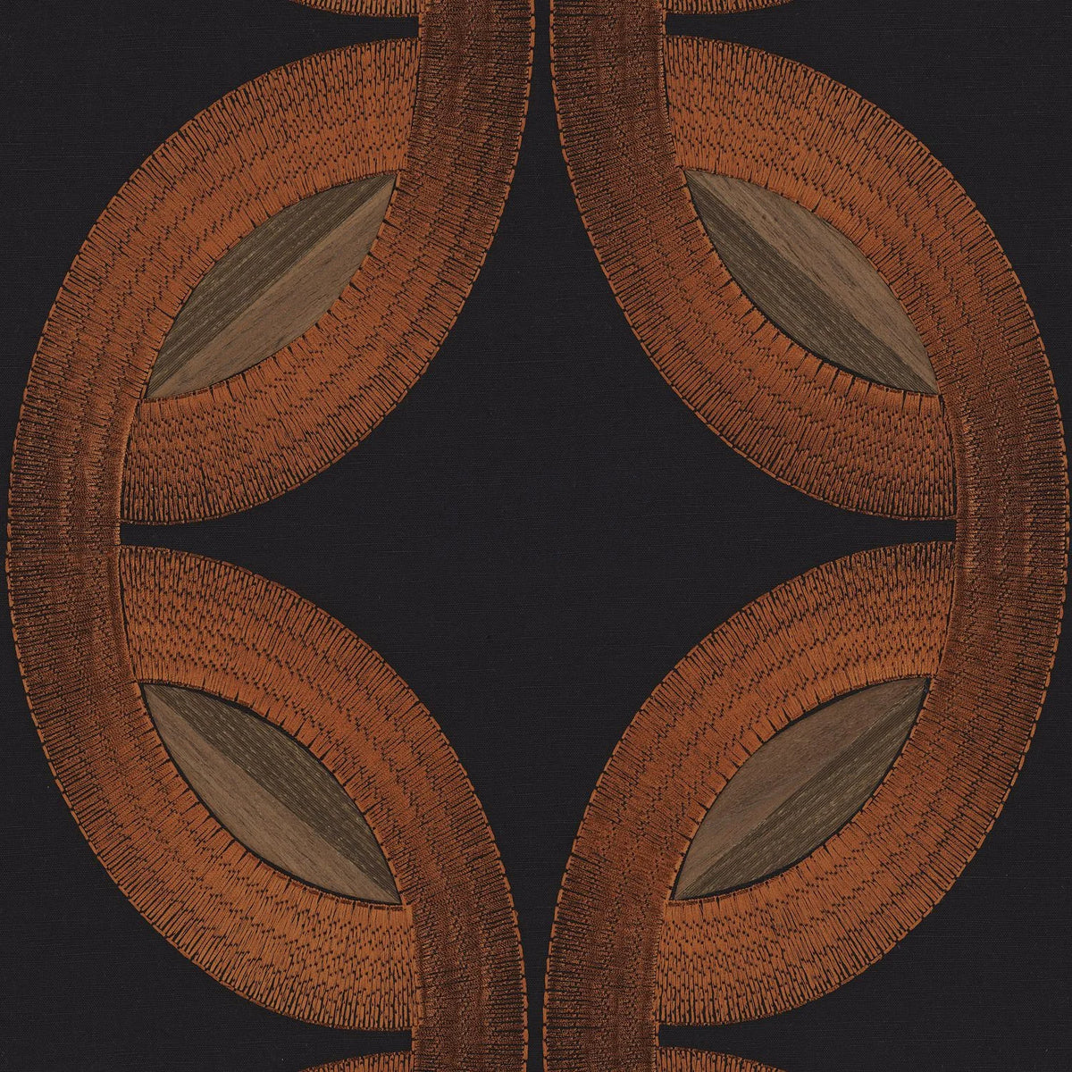 Casamance Mimbeau wallcovering — Noir Cuivre
