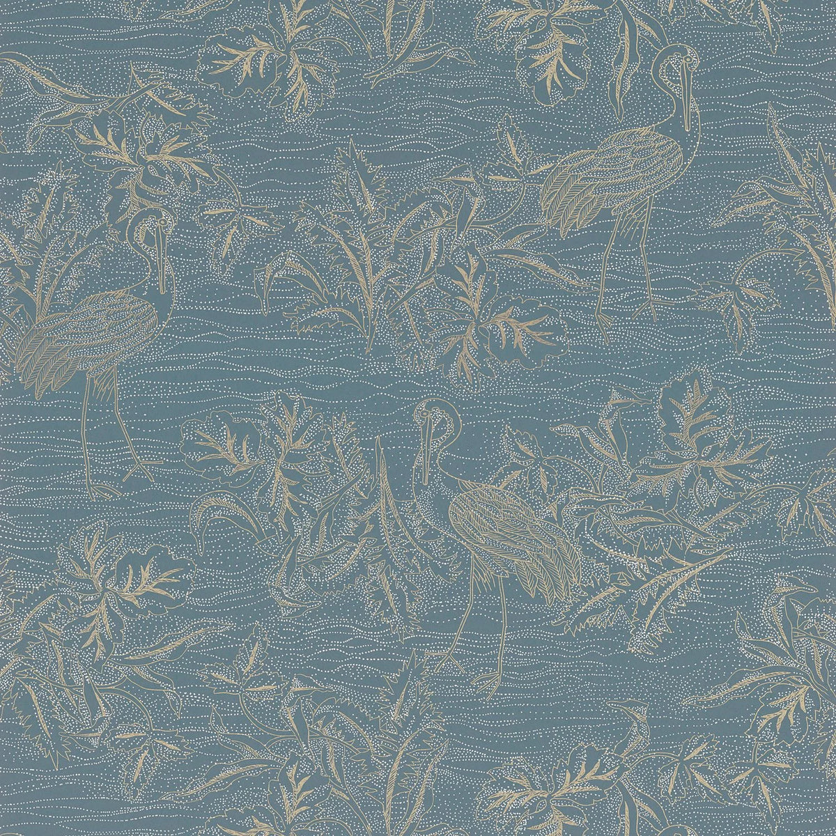 Casamance Mirador wallpaper — Bleu Persan/Doré