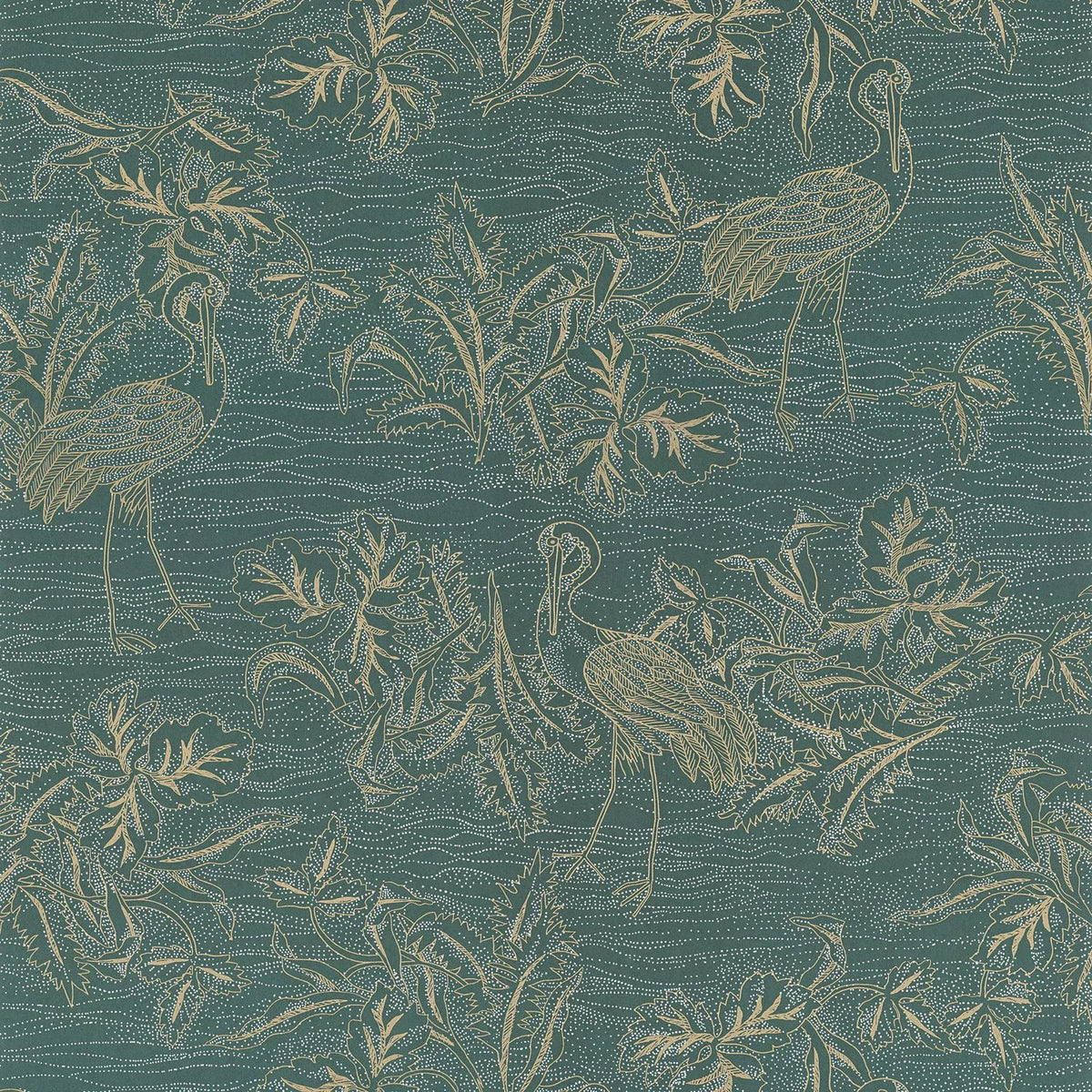 Casamance Mirador wallpaper — Cyprès/Doré