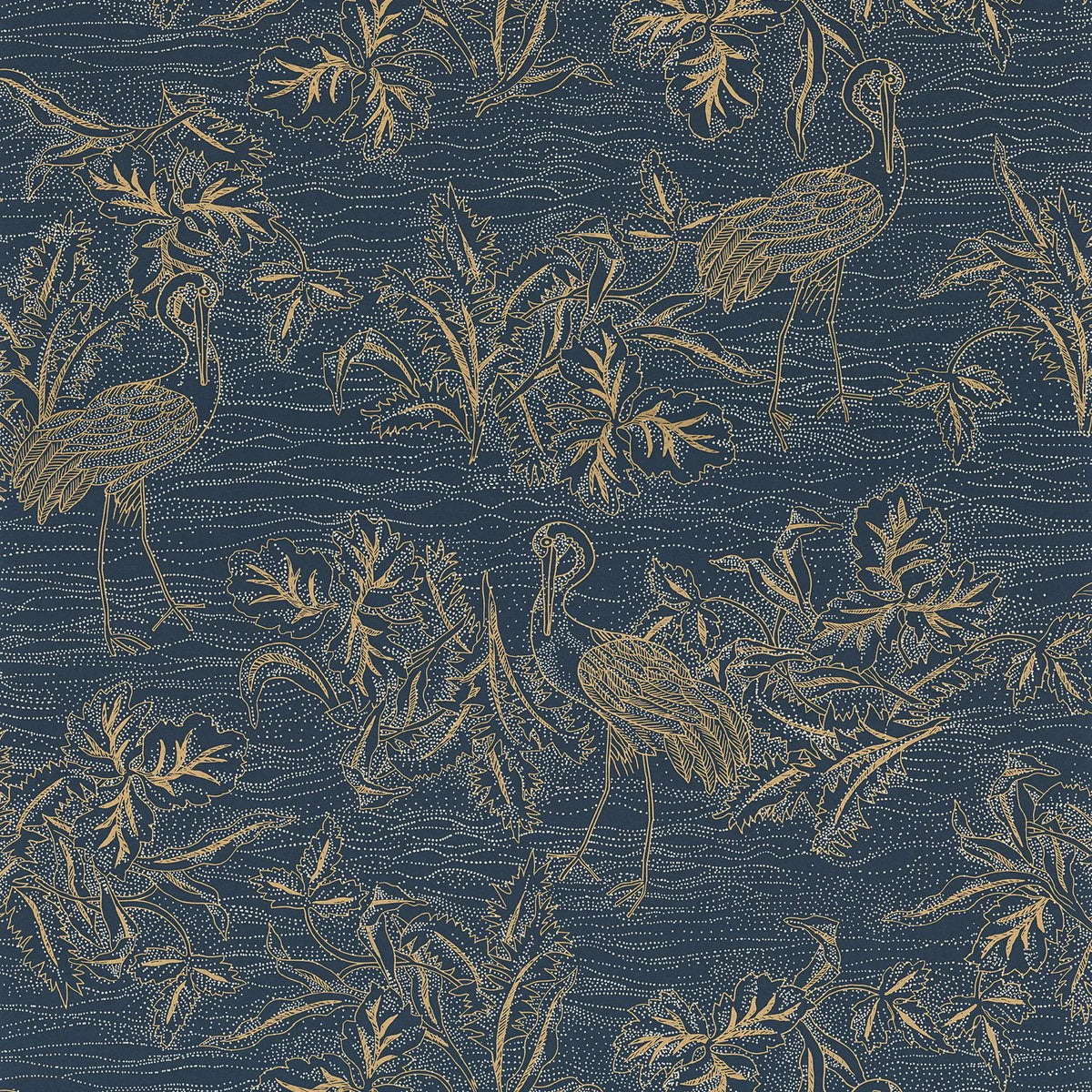 Casamance Mirador wallpaper — Marine/Doré