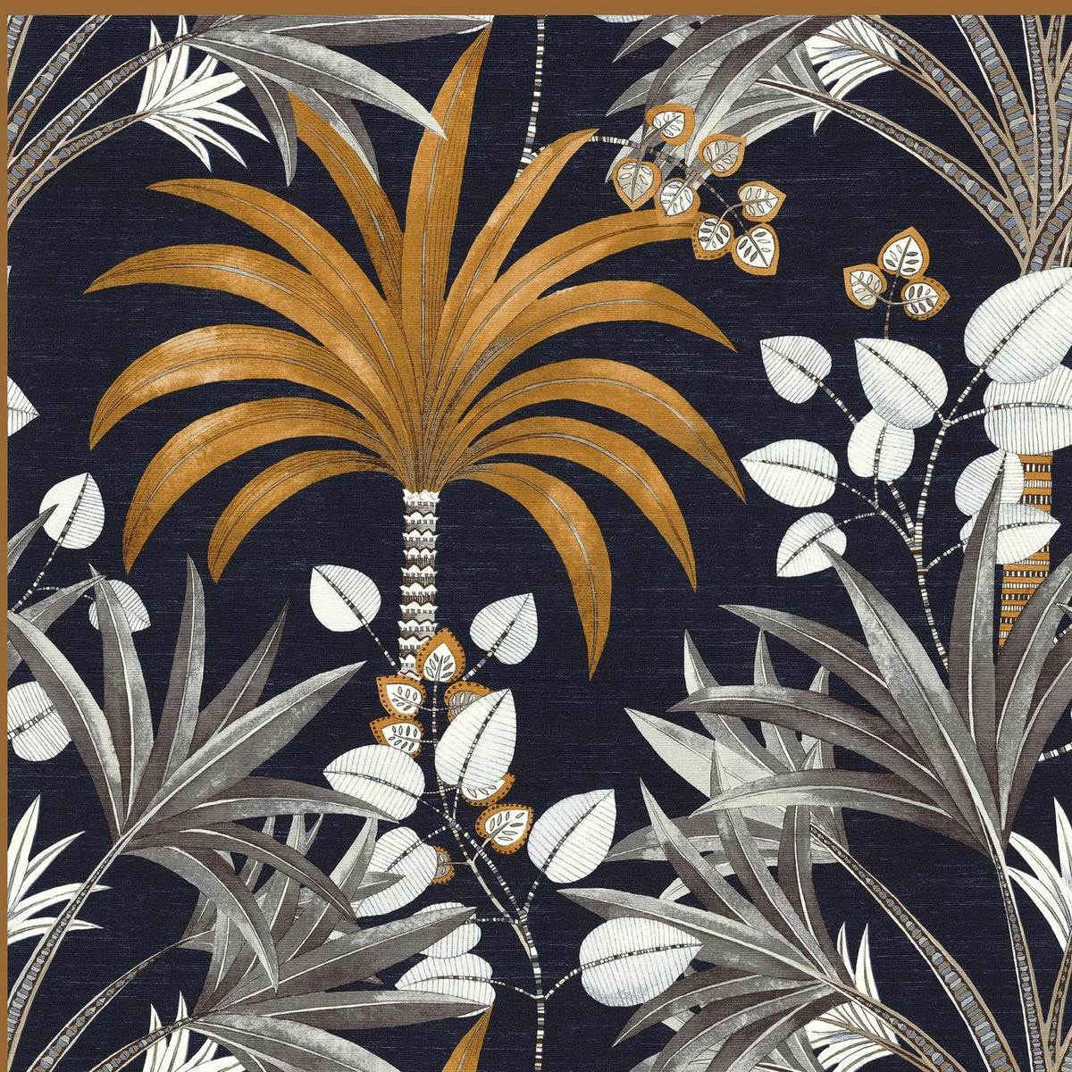 Casamance Mirissa wallpaper — Encre/Ocre