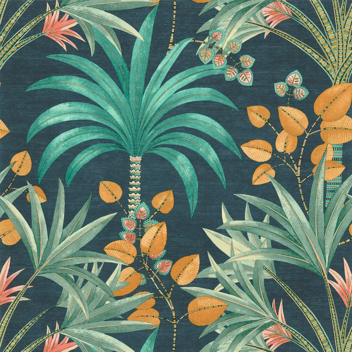 Casamance Mirissa wallpaper — Petrole/Turquoise
