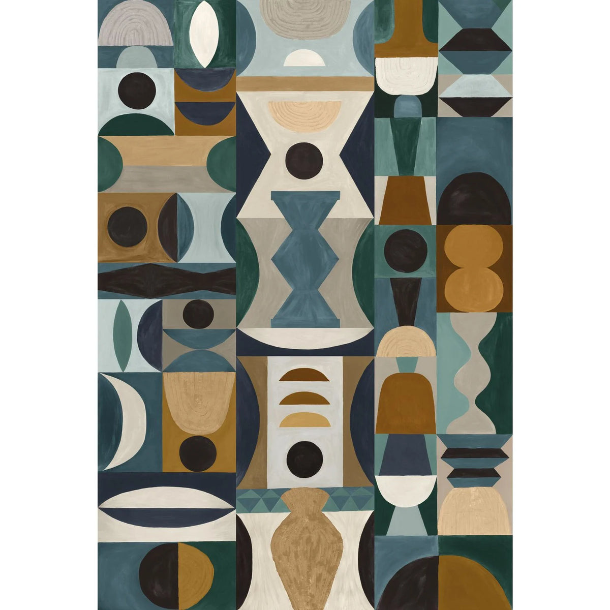 Casamance Modelage wallpanel — Bleu/Celadon