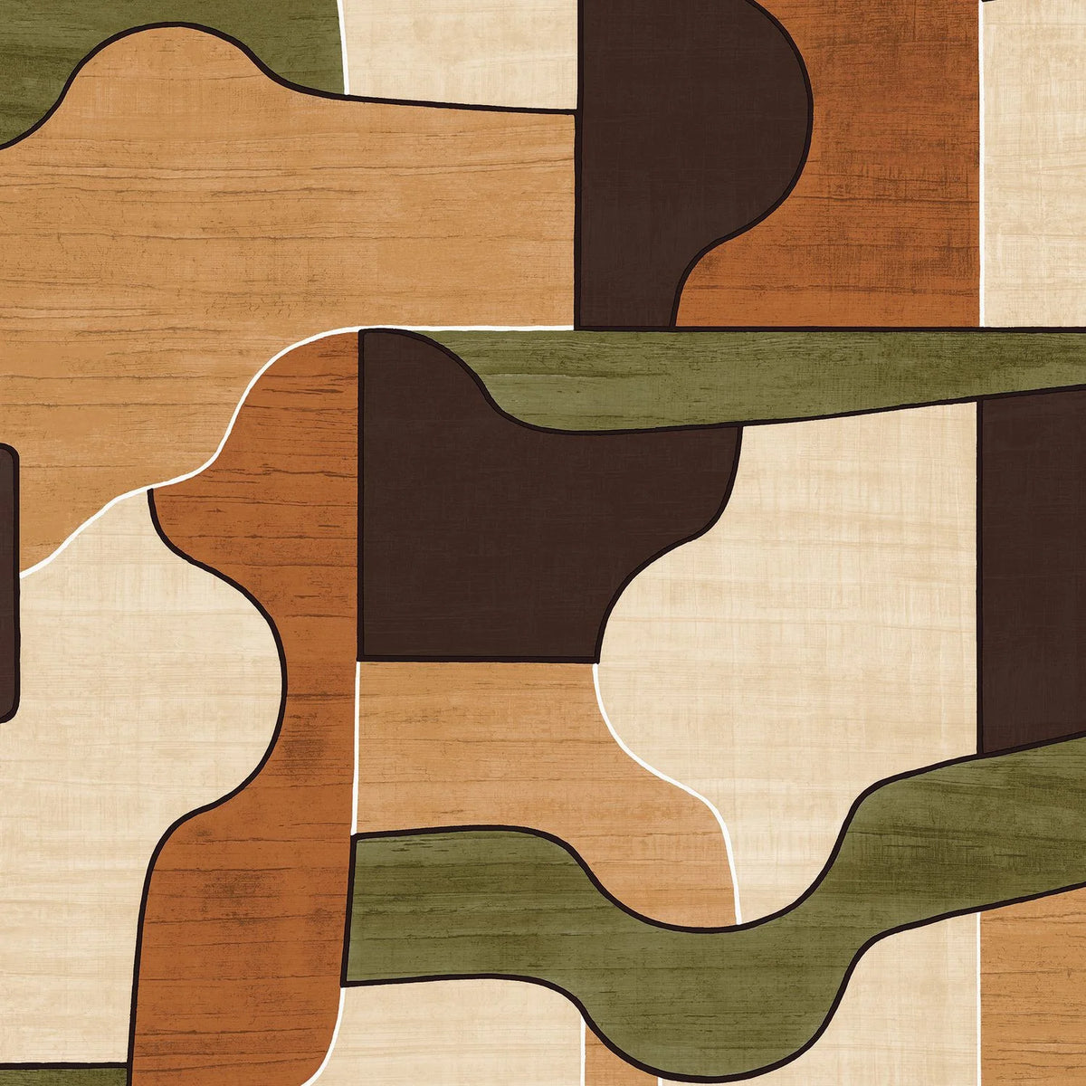 Casamance Modernismo wallpaper — Ambre/Kaki