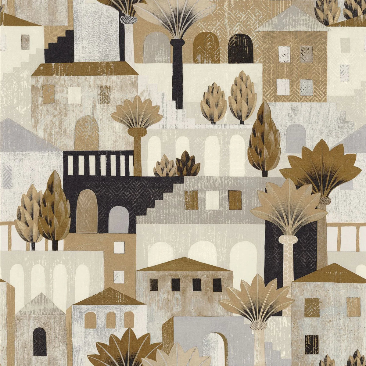 Casamance Monterosso wallpaper — Sable/Mordore