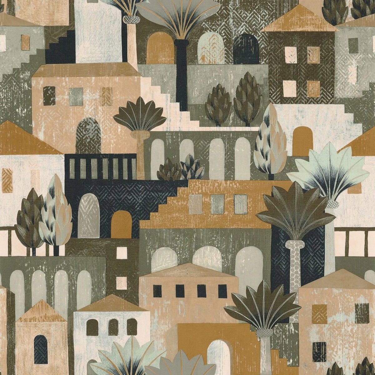 Casamance Monterosso wallpaper — Kaki/Moutarde