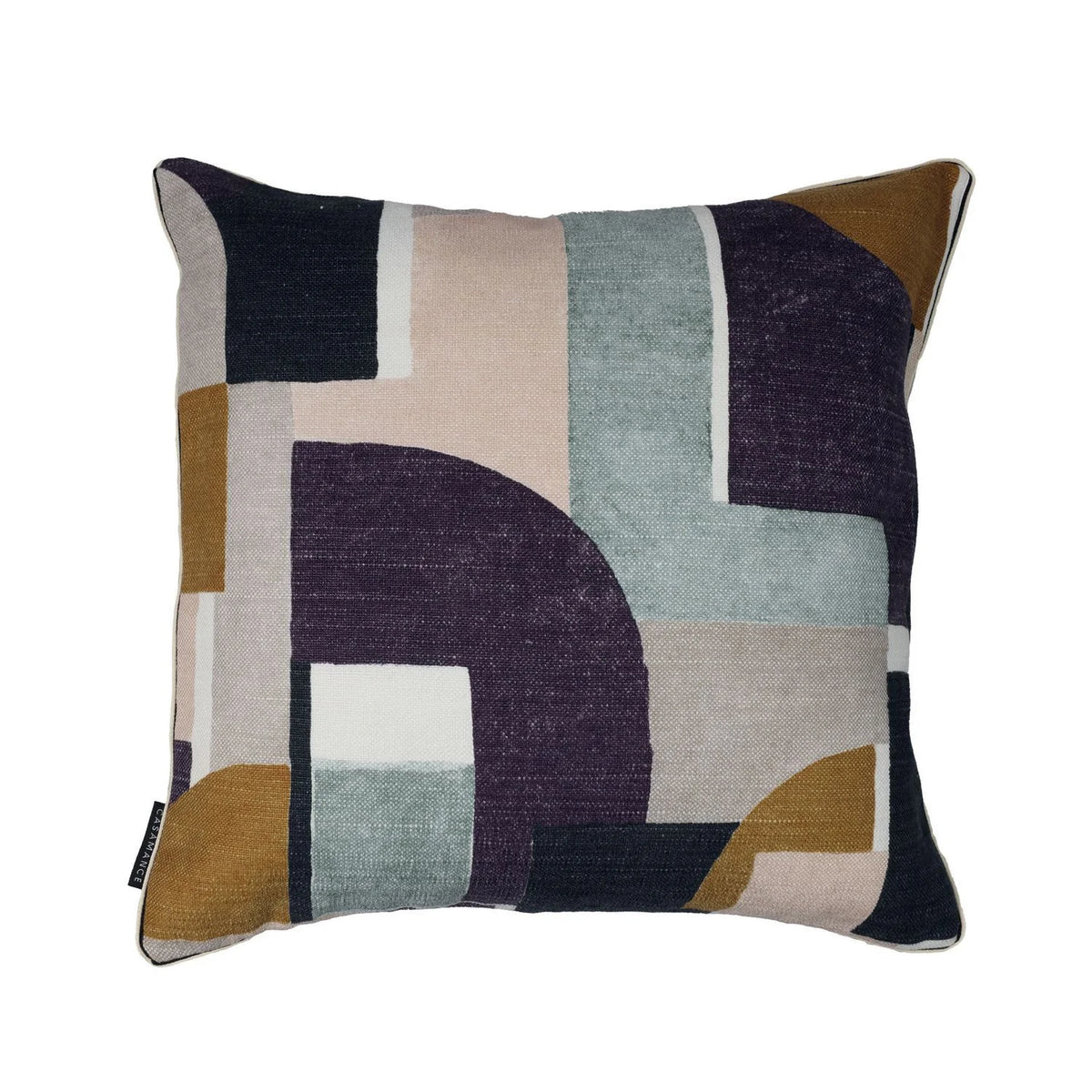 Casamance Montsouris cushion cover — Violet Celadon