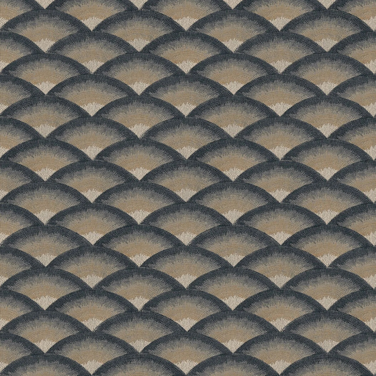 Casamance Nami wallpaper — Noir/Doré