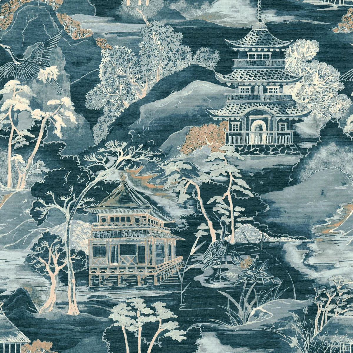 Casamance Nara wallpaper — Petrole