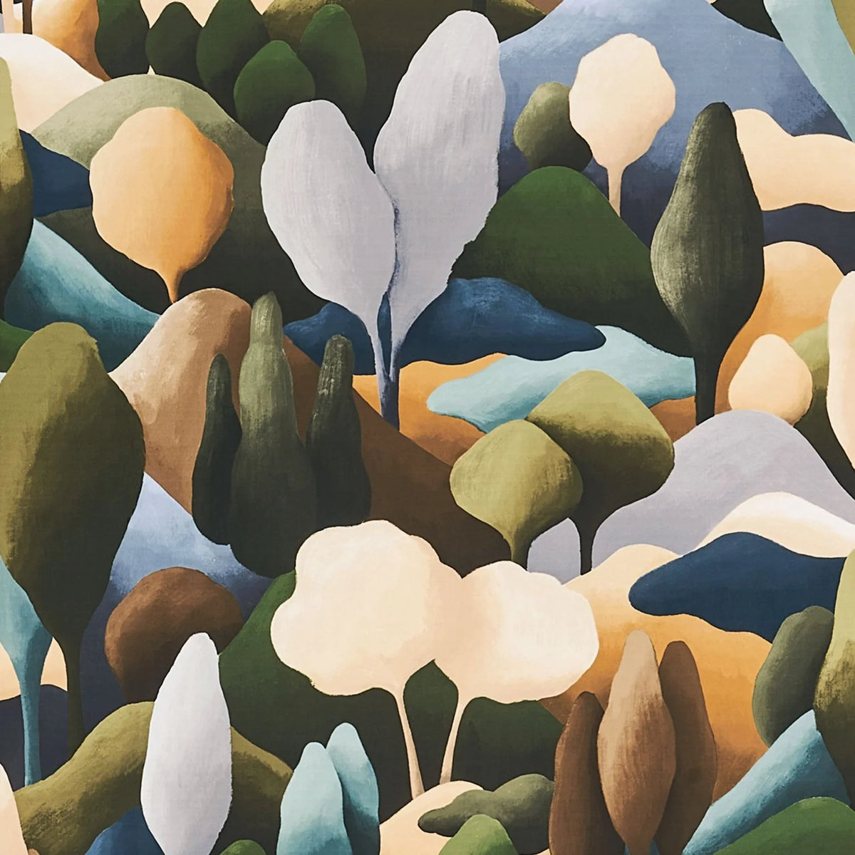 Casamance Orée wallcovering — Kaki / Ocre
