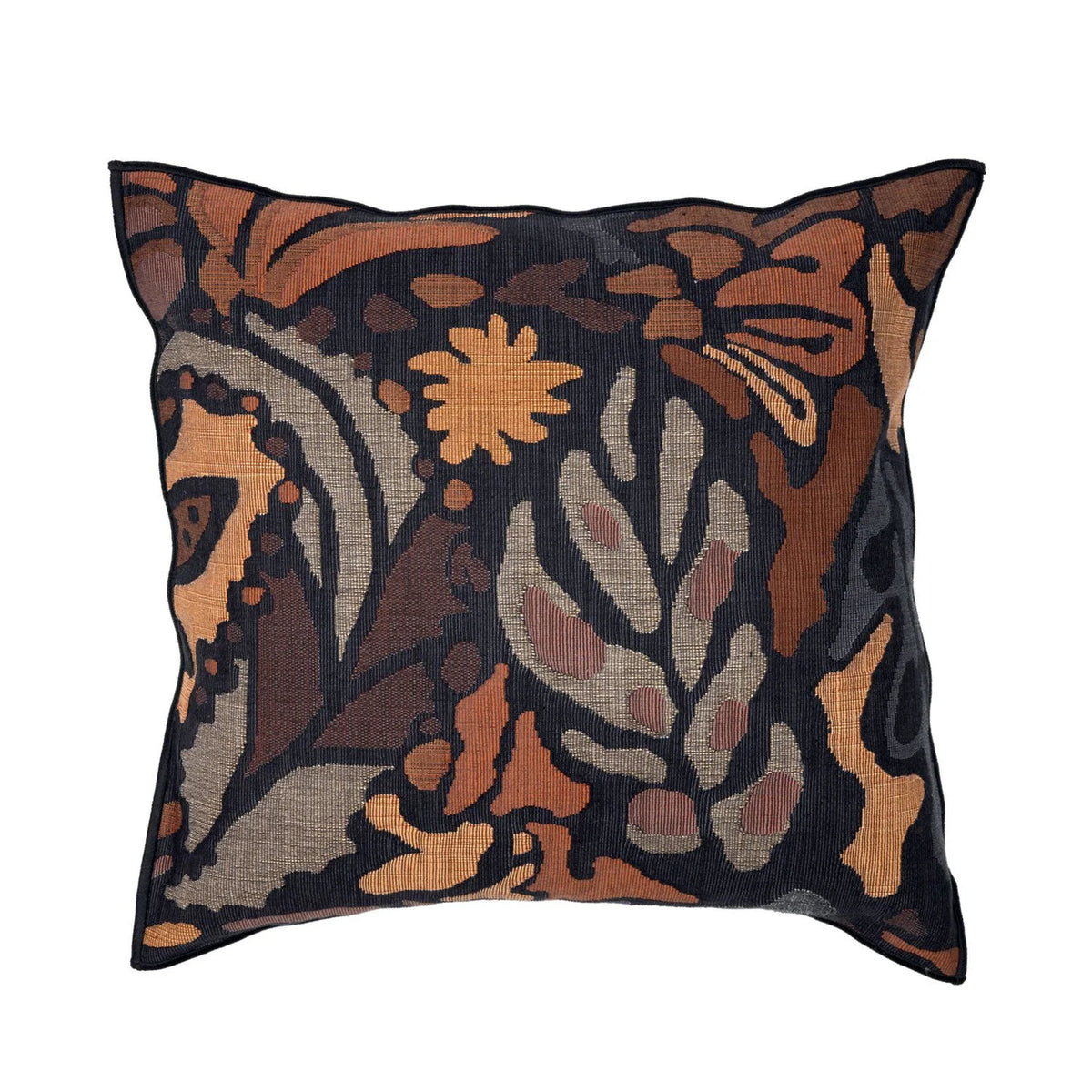 Casamance Pae cushion cover — Noir Ocre