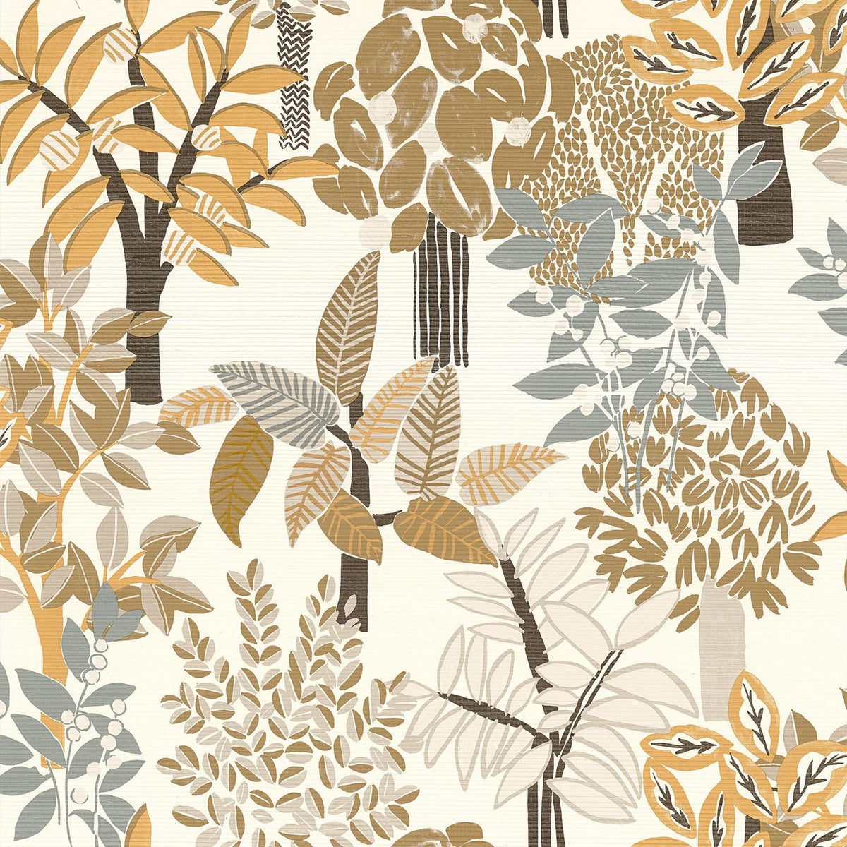 Casamance Peradeniya wallpaper — Blanc/Mordoré