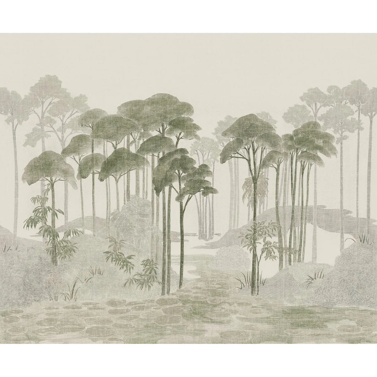 Casamance Pinarello wallpanel — Sable Vert