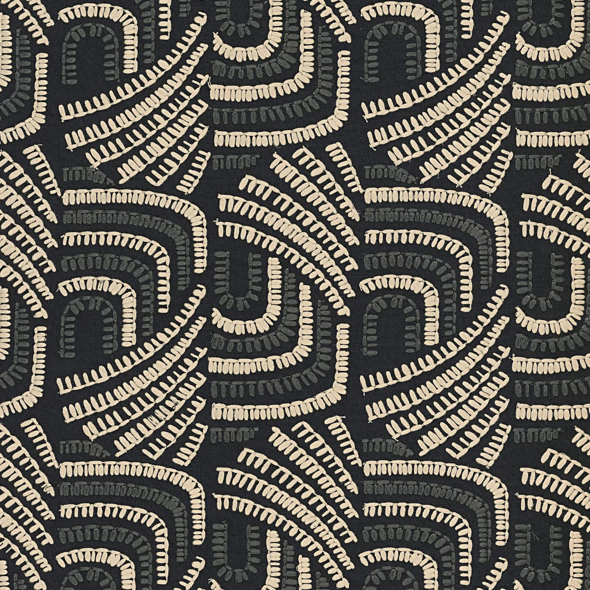 Casamance Piquey wallcovering — Noir Taupe