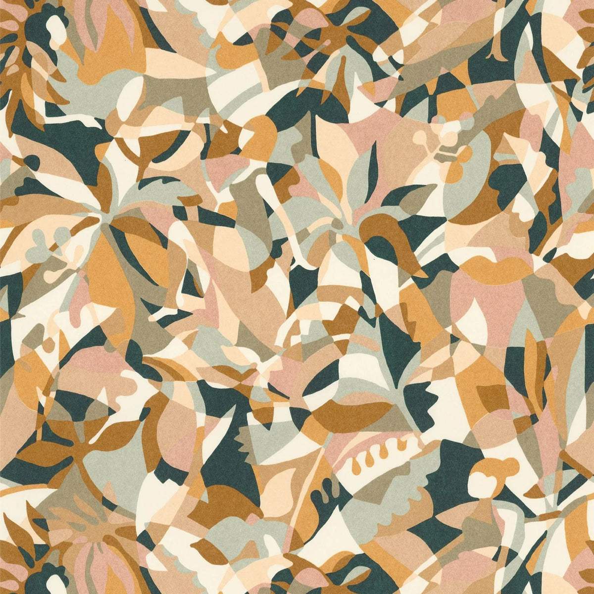 Casamance Plongeon wallpaper — Céladon/Ambre