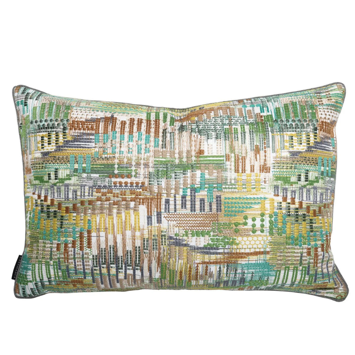 Casamance Point De Vue cushion cover — Vert Moutarde