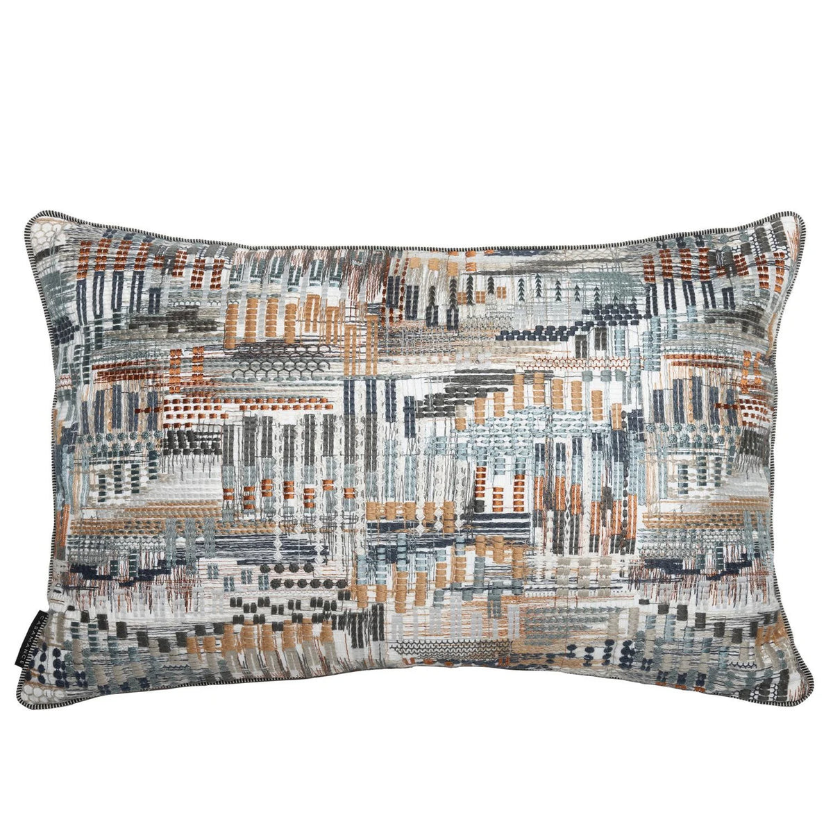 Casamance Point De Vue cushion cover — Orage Orange Brûlee