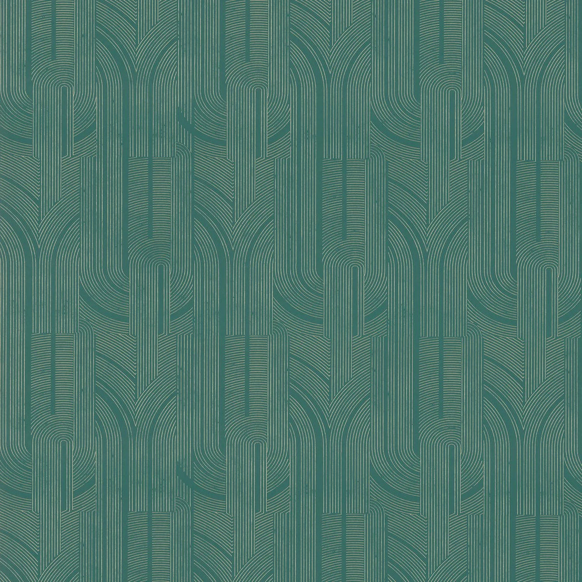Casamance Porte Dorée wallpaper — Émeraude/Doré