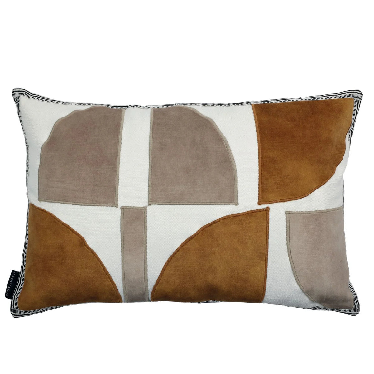 Casamance Raito cushion cover — Nacre Camel