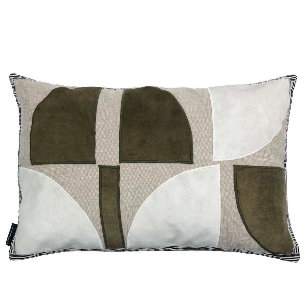 Casamance Raito cushion cover — Lin Vert Olive