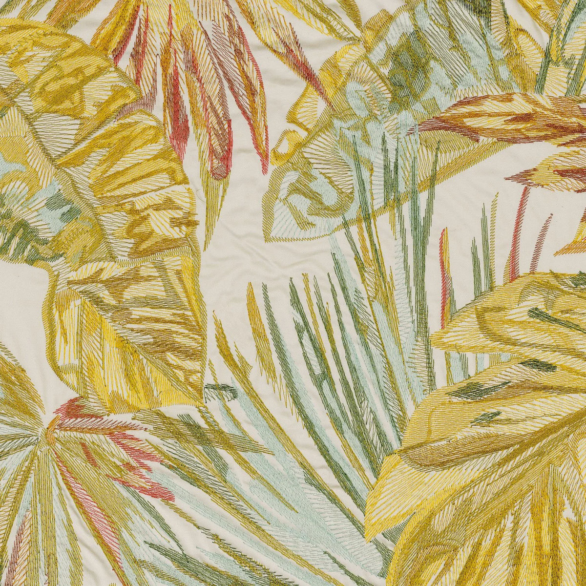 Casamance Hedonie fabric — Vert Mousse / Citron