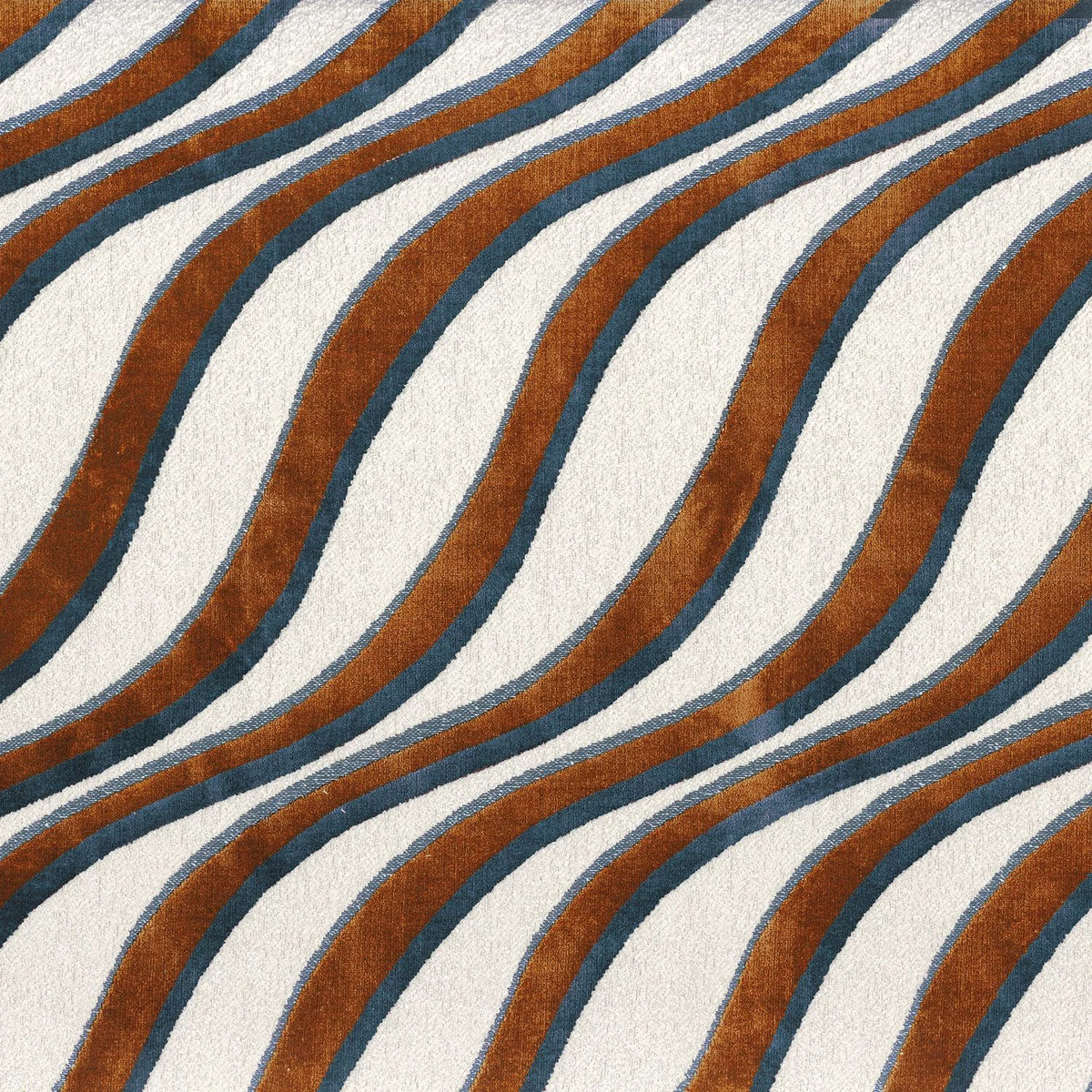 Casamance Moretta fabric — Bleu Nordique Acajou