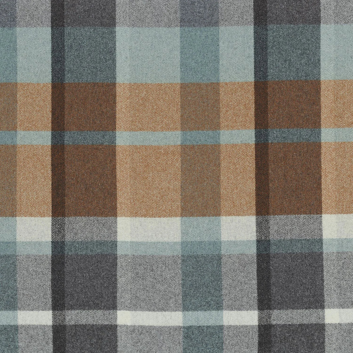 Casamance Vanoise fabric — Ocre Bleu Nordique
