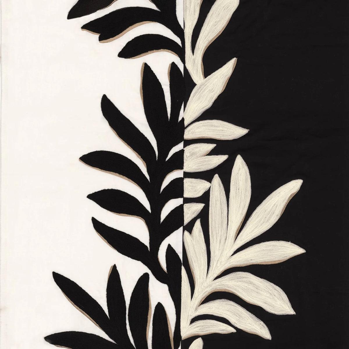 Casamance Sophora fabric — Blanc / Noir De Lune