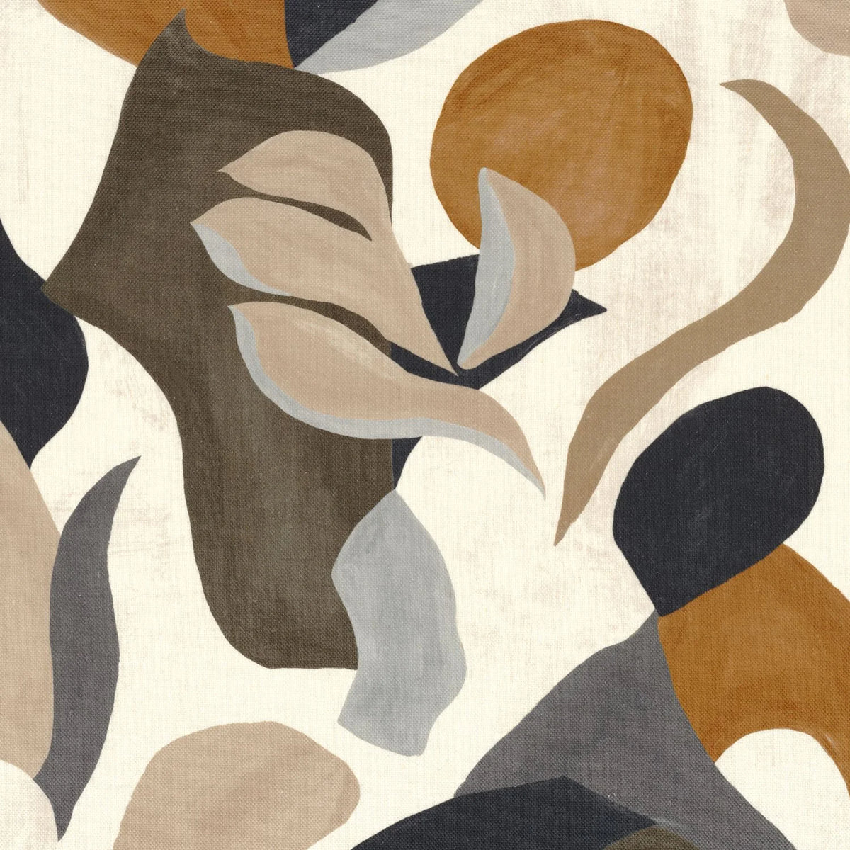 Casamance Air De Fete fabric — Noir/Tabac