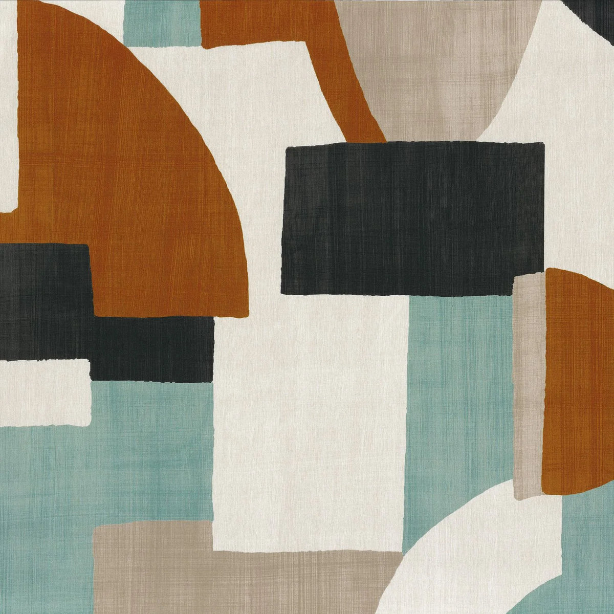Casamance Trompe L'Oeil fabric — Celadon / Fauve