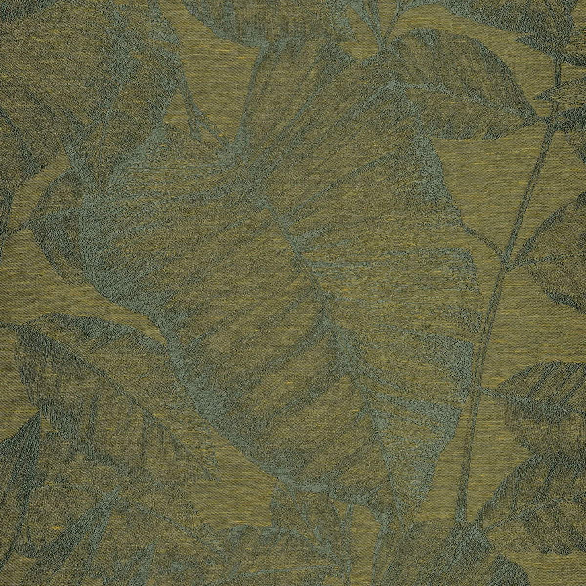 Casamance Canna fabric — Vert Mousse / Jaune